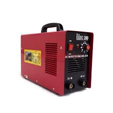 Mesin las inverter Rhino MMA 200A warna merah untuk kebutuhan pengelasan industri kecil dan rumah tangga.