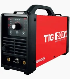 Inverter Daiden TIG 200 dengan fitur pengelasan Argon (TIG) dan MMA, desain tangguh untuk hasil las yang halus dan presisi.