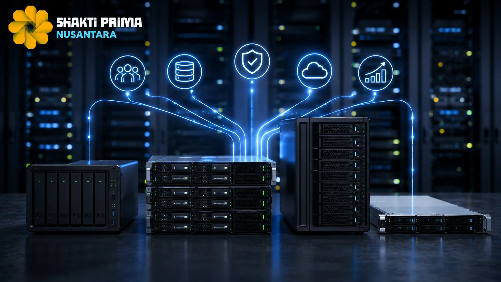 Beragam solusi server storage untuk mendukung kebutuhan penyimpanan data organisasi secara fleksibel dan terintegrasi.