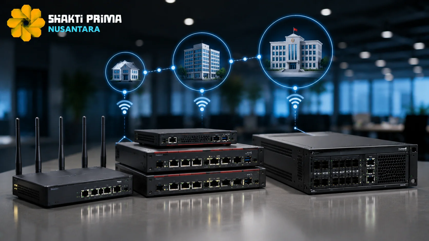 Beragam router jaringan untuk kebutuhan instansi kecil, menengah, hingga besar dengan kapasitas dan performa yang berbeda.