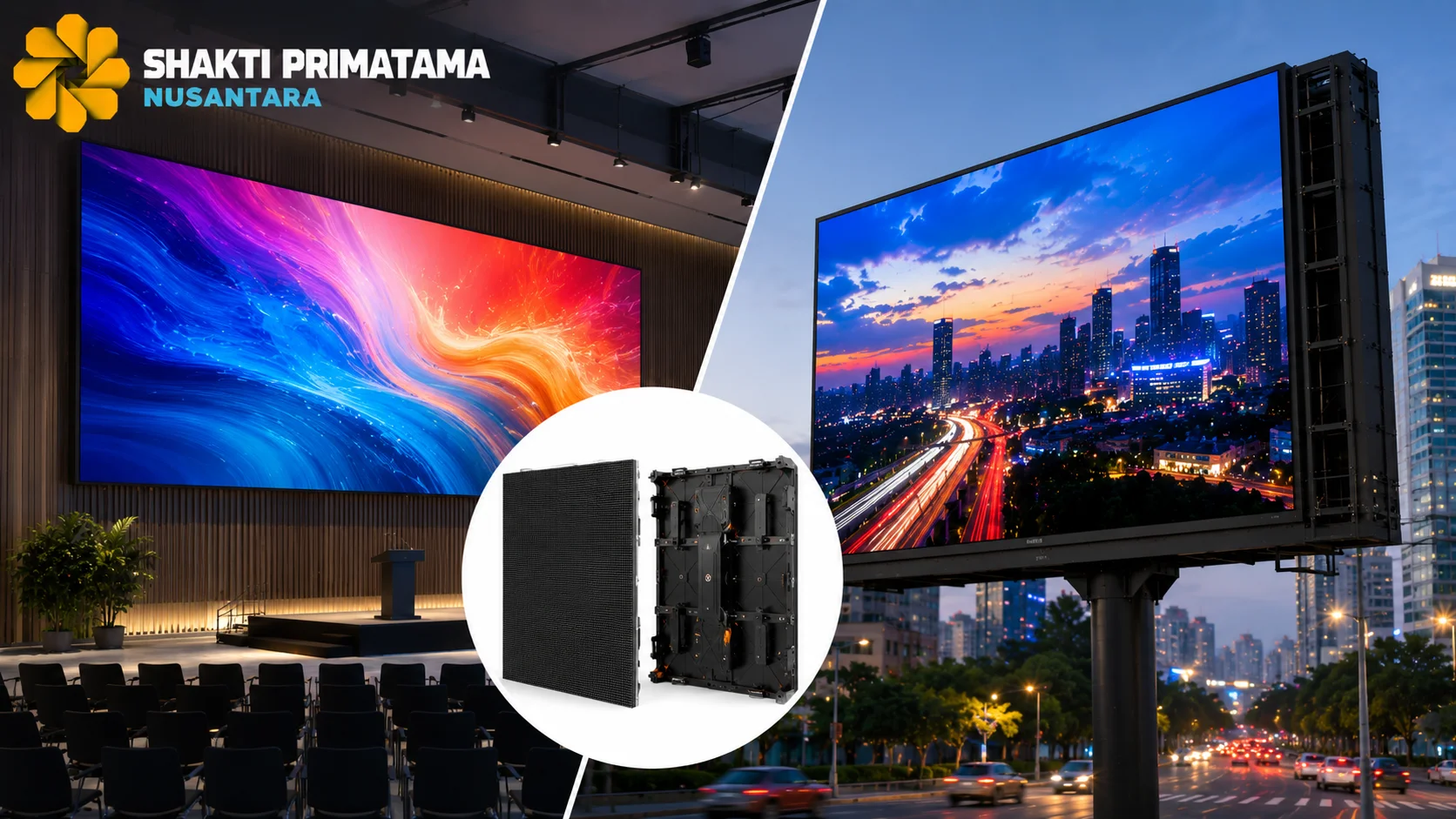 Perbandingan videotron indoor dan outdoor dengan tampilan panel LED berkualitas untuk kebutuhan promosi dan penyampaian informasi digital.