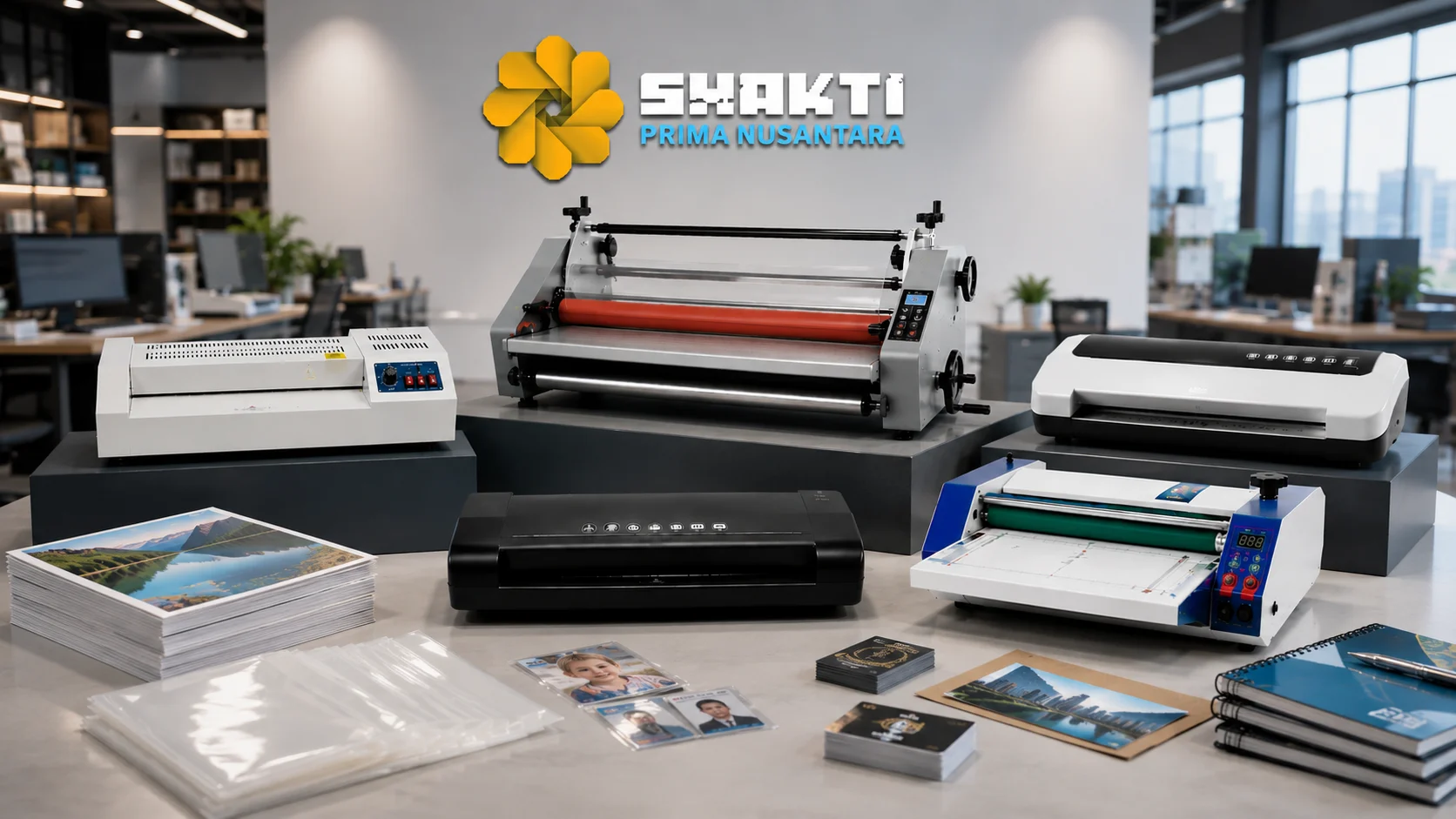 Beragam mesin laminating berkualitas untuk mendukung produktivitas, mempercepat proses laminasi dokumen, dan memenuhi kebutuhan operasional perkantoran, sekolah, serta percetakan