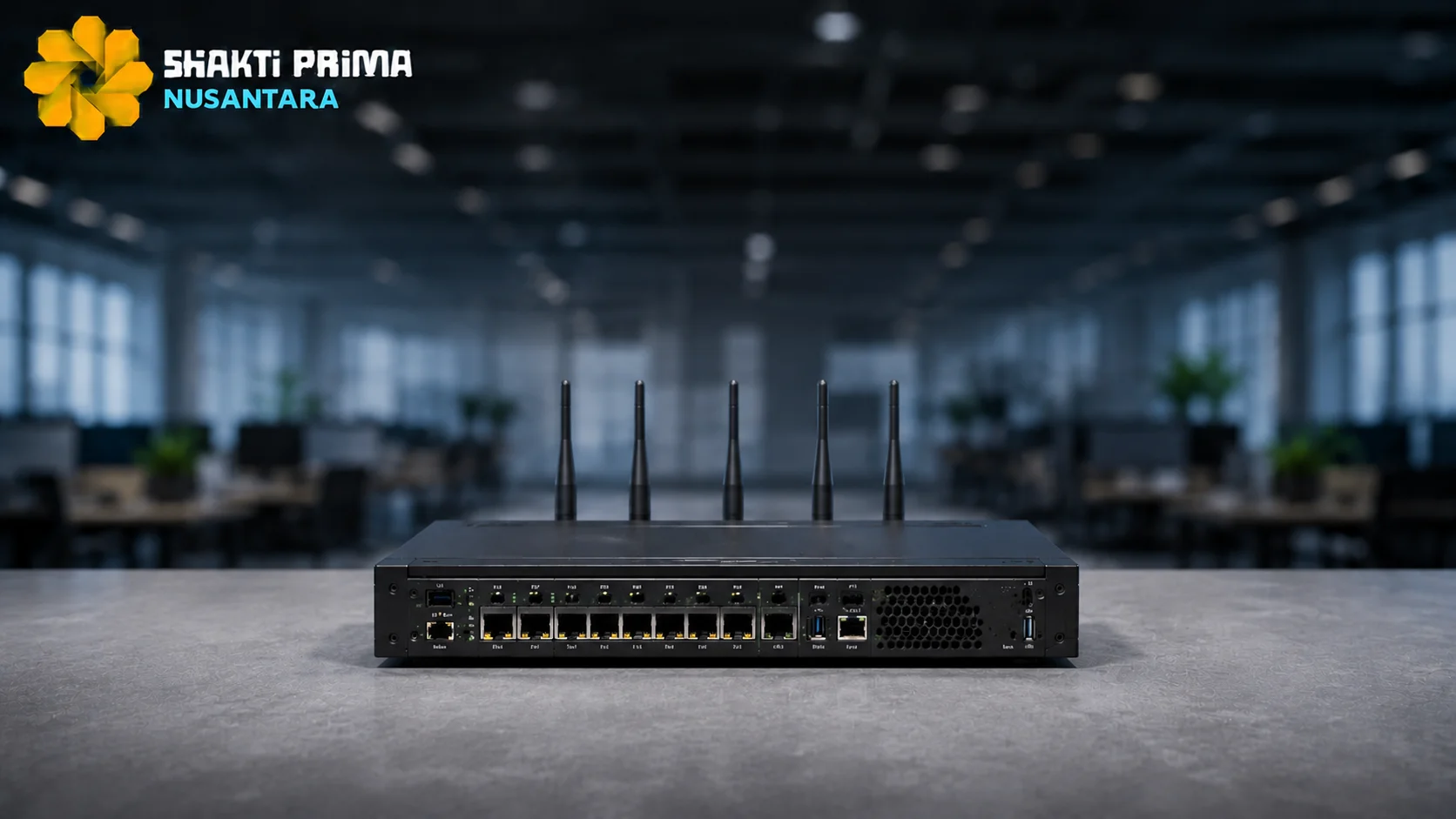 Router jaringan enterprise untuk mendukung konektivitas yang stabil dan aman pada lingkungan instansi pemerintah.