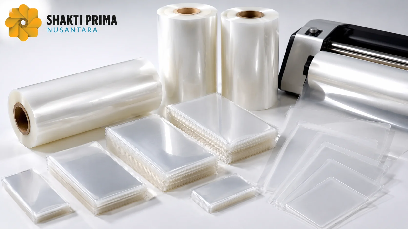 Produk plastik laminating pouch dan roll dalam berbagai ukuran untuk kebutuhan perlindungan dokumen.