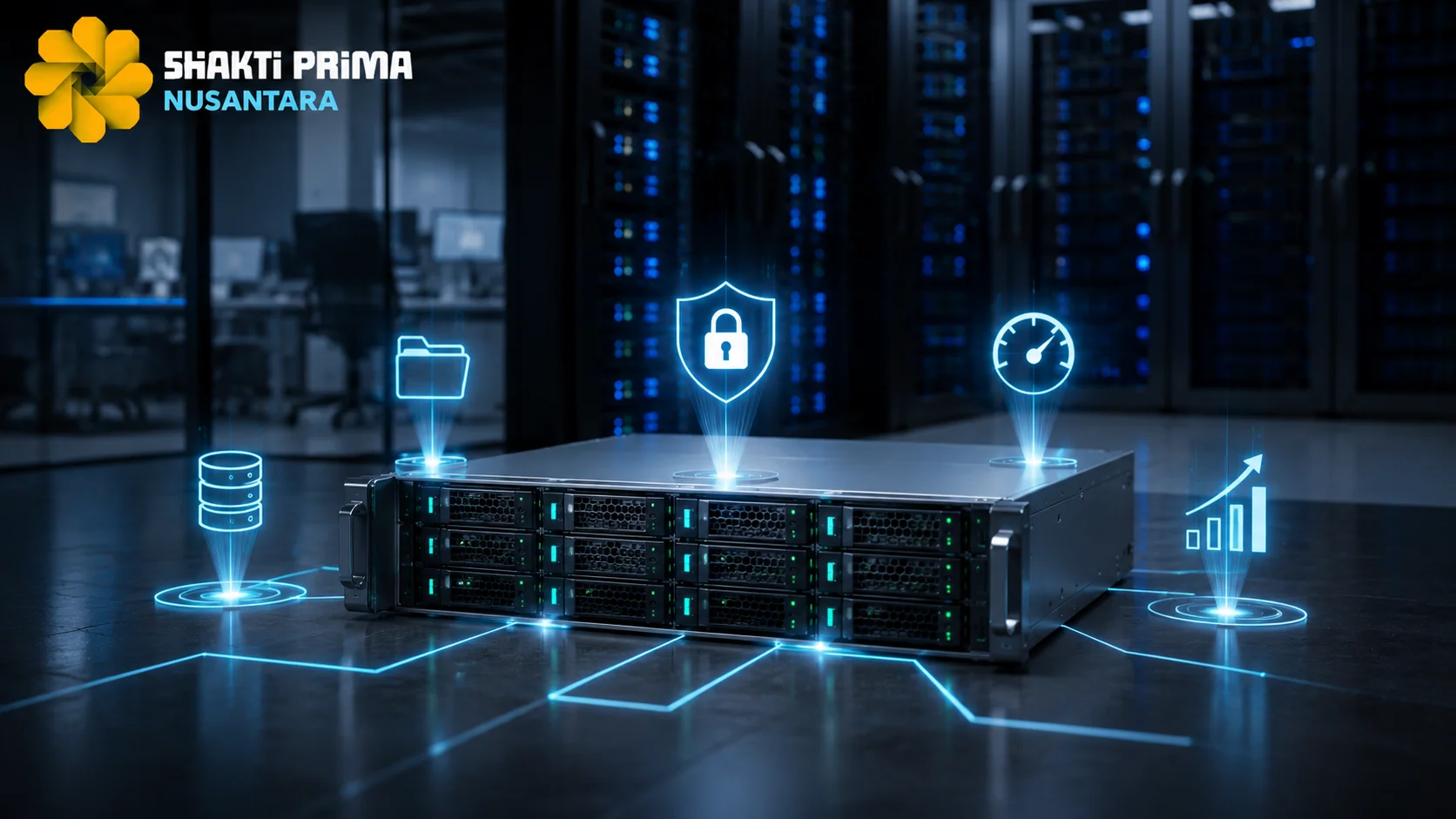 Server storage modern untuk mendukung pengelolaan data yang aman, terstruktur, dan mudah dikembangkan.