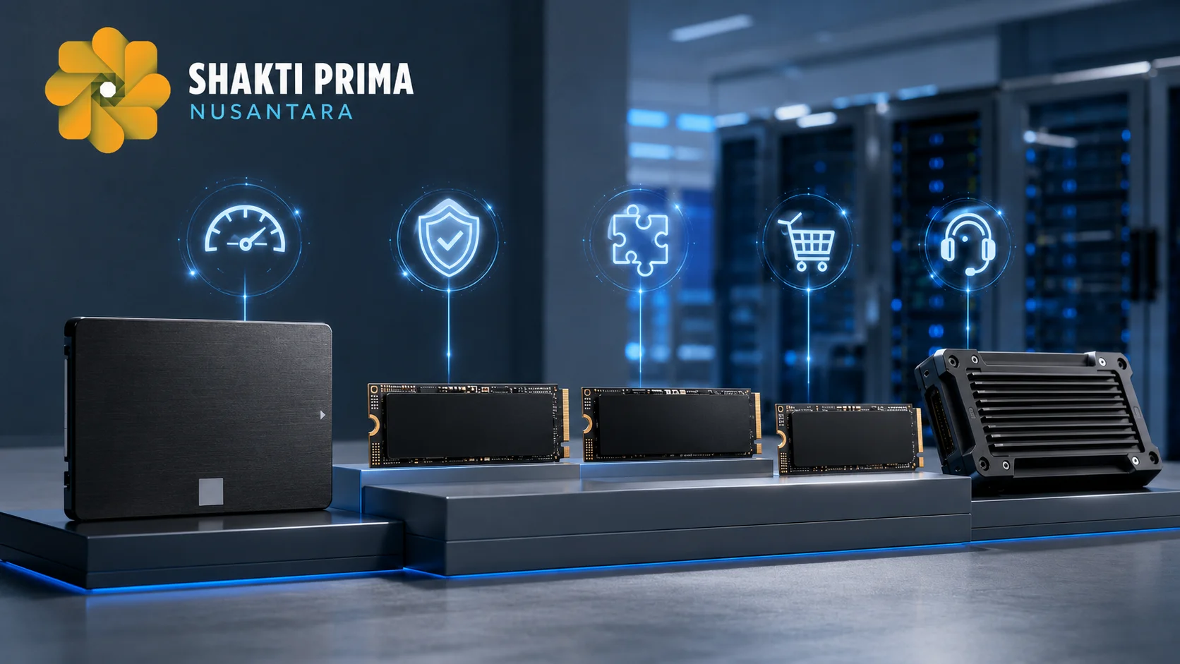 Produk SSD dan perangkat penyimpanan untuk mendukung pengadaan Komdigi di Inaproc oleh Shakti Prima Nusantara.