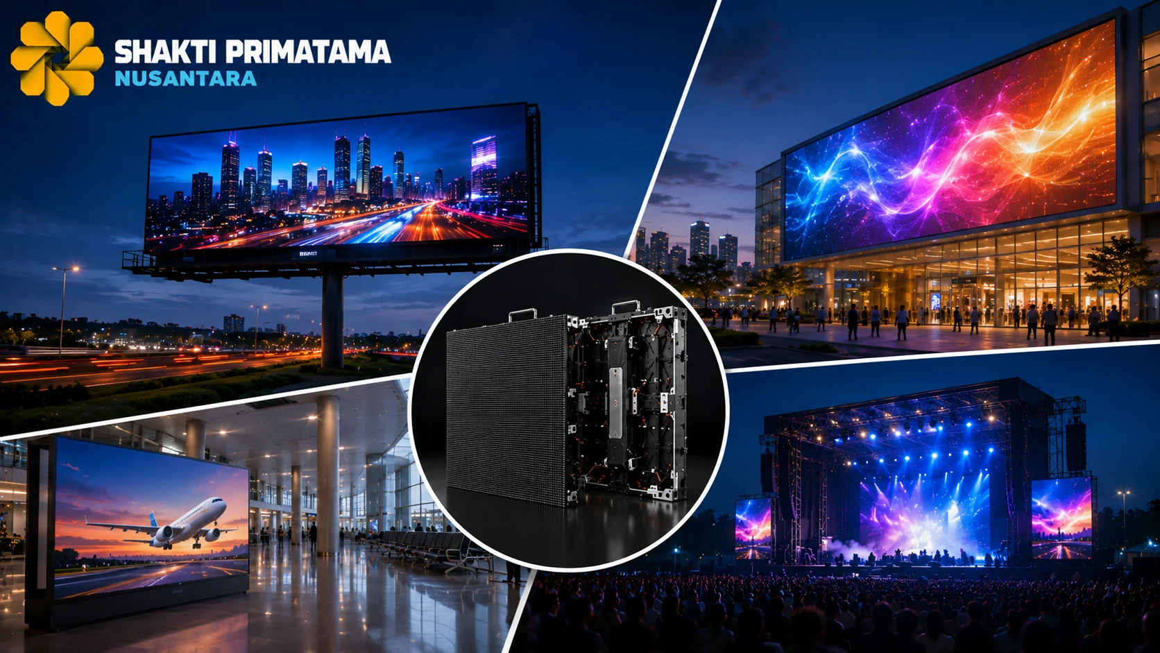 Videotron LED dengan berbagai pilihan ukuran dan resolusi untuk kebutuhan promosi digital di area komersial, ruang publik, dan lokasi strategis.