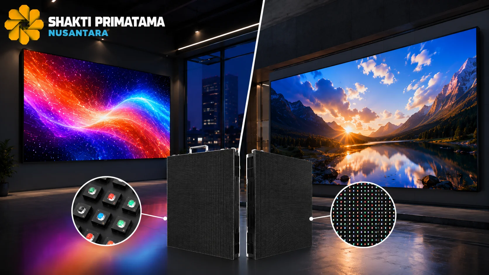 Perbandingan teknologi videotron SMD dan COB dengan panel LED berkualitas tinggi untuk menghasilkan tampilan visual yang tajam dan andal.
