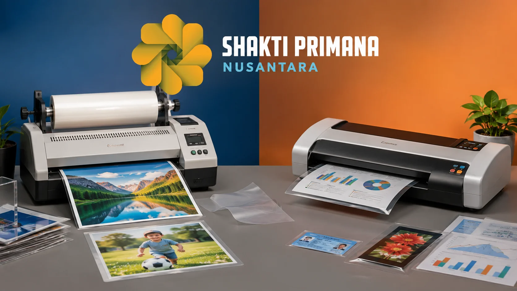 Mesin laminating panas dan dingin profesional dengan hasil laminasi dokumen dan foto berkualitas tinggi untuk berbagai kebutuhan perlindungan dokumen.