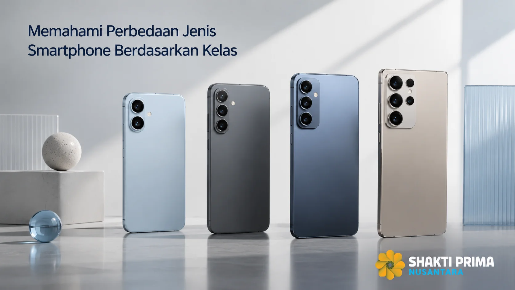 Perbandingan jenis smartphone berdasarkan kelas mulai dari entry-level, mid-range, upper mid-range, hingga flagship untuk berbagai kebutuhan pengguna.