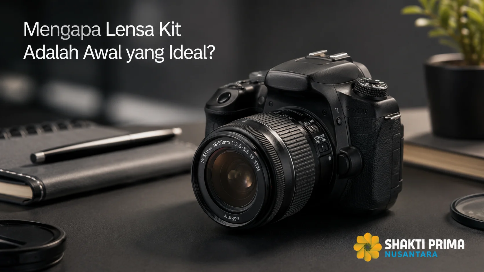 Lensa kit kamera pada kamera DSLR sebagai pilihan ideal untuk mempelajari dasar-dasar fotografi dengan fleksibel dan ekonomis.