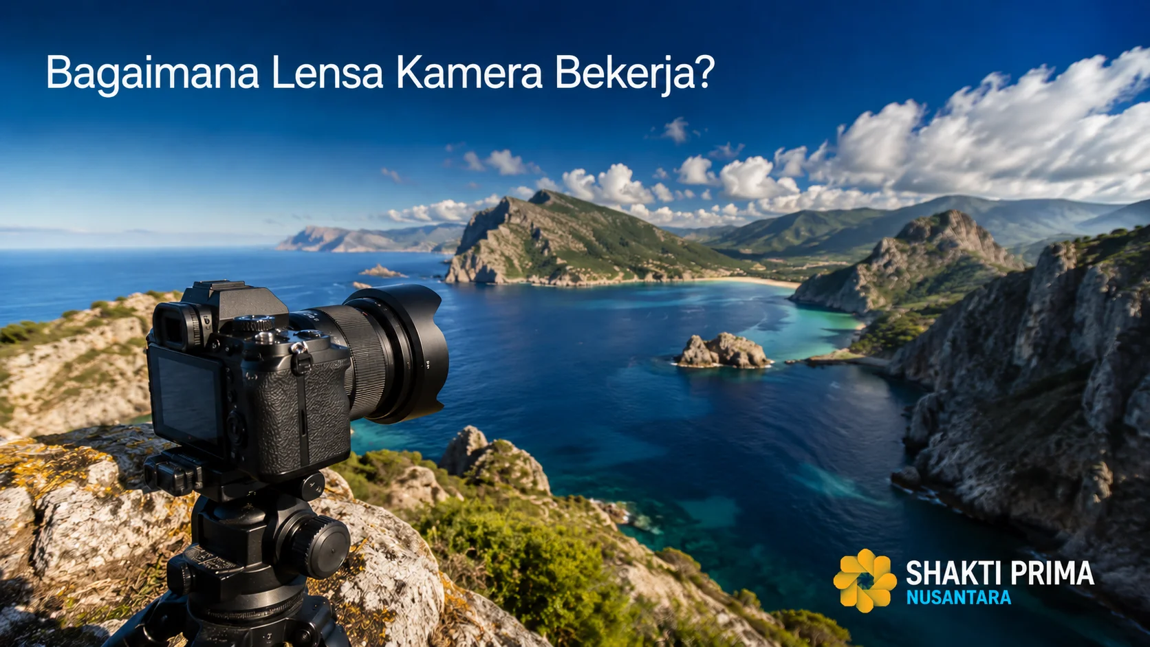 Ilustrasi cara kerja lensa kamera dalam mengumpulkan dan memfokuskan cahaya untuk menghasilkan foto yang tajam dan berkualitas.