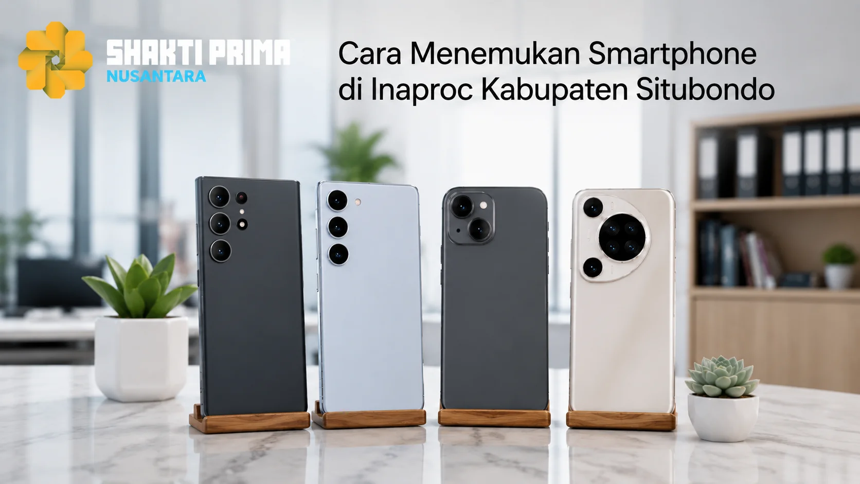 Smartphone dari Shakti Prima Nusantara untuk memudahkan pencarian produk pada Pengadaan Inaproc Kabupaten Situbondo.