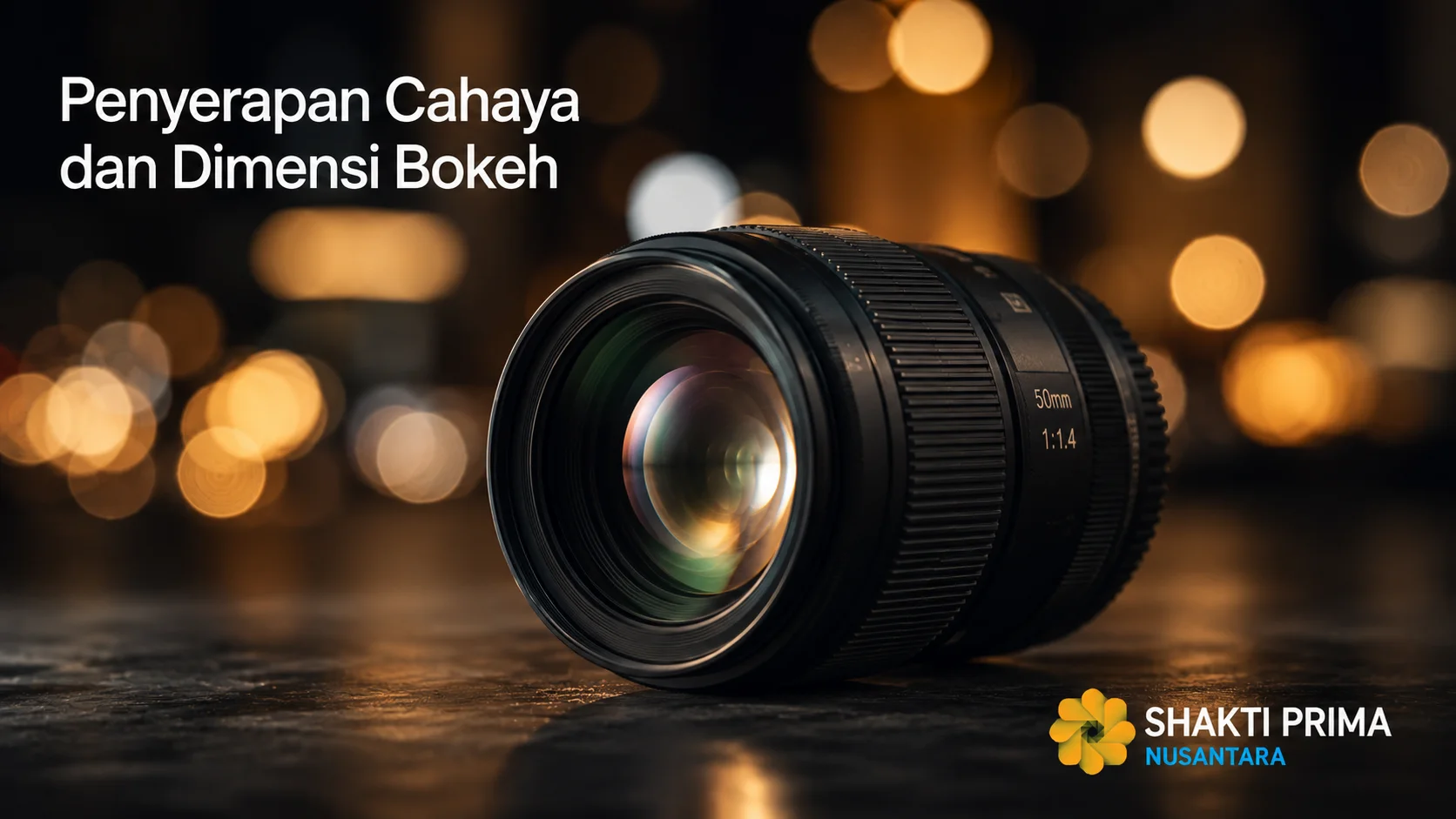 Lensa kamera dengan bukaan aperture besar yang mampu menyerap lebih banyak cahaya dan menghasilkan efek bokeh halus untuk fotografi profesional.