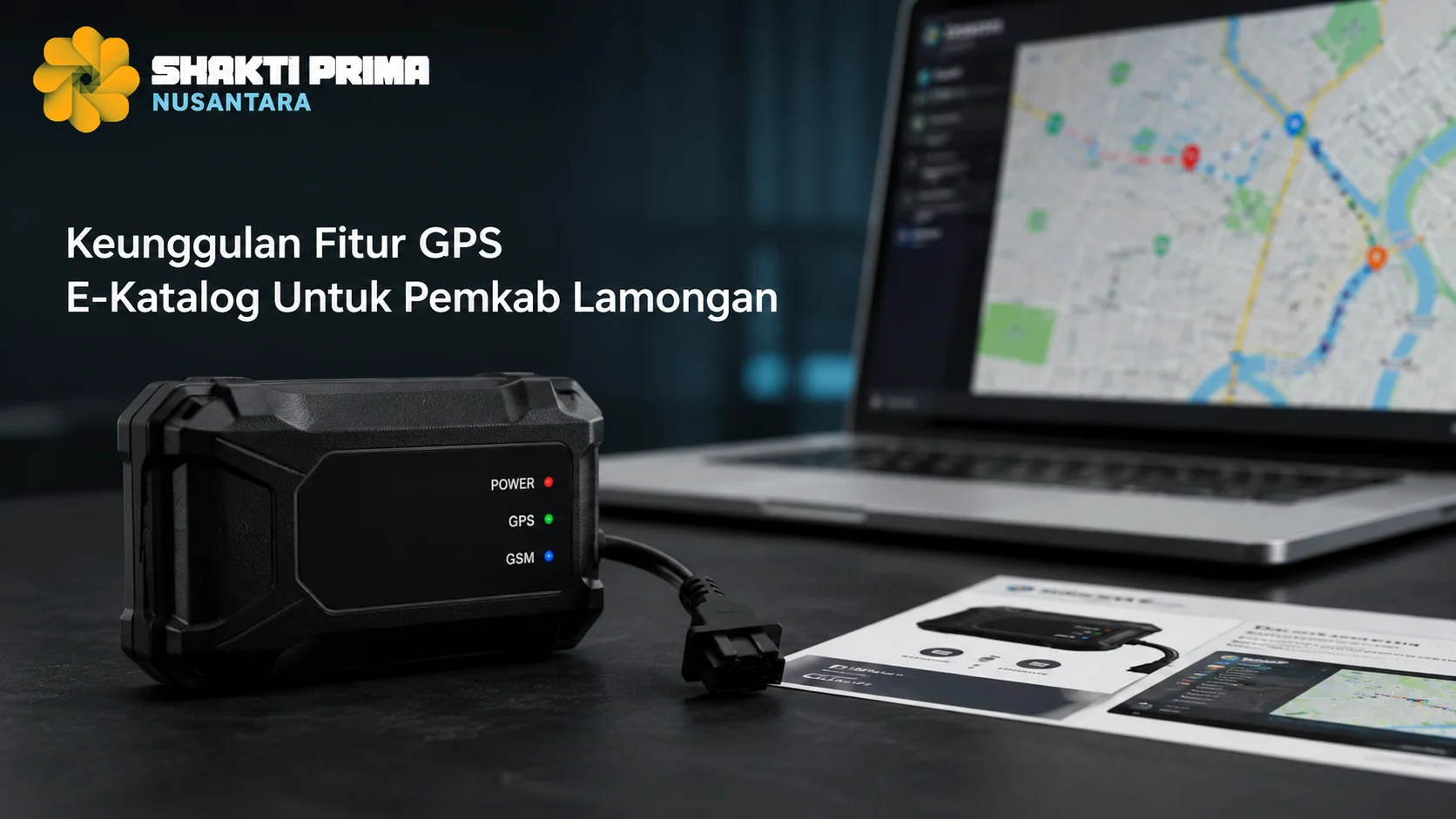 Perangkat GPS Tracker Shakti Prima Nusantara untuk pemantauan armada melalui E-Katalog di lingkungan Pemkab Lamongan.