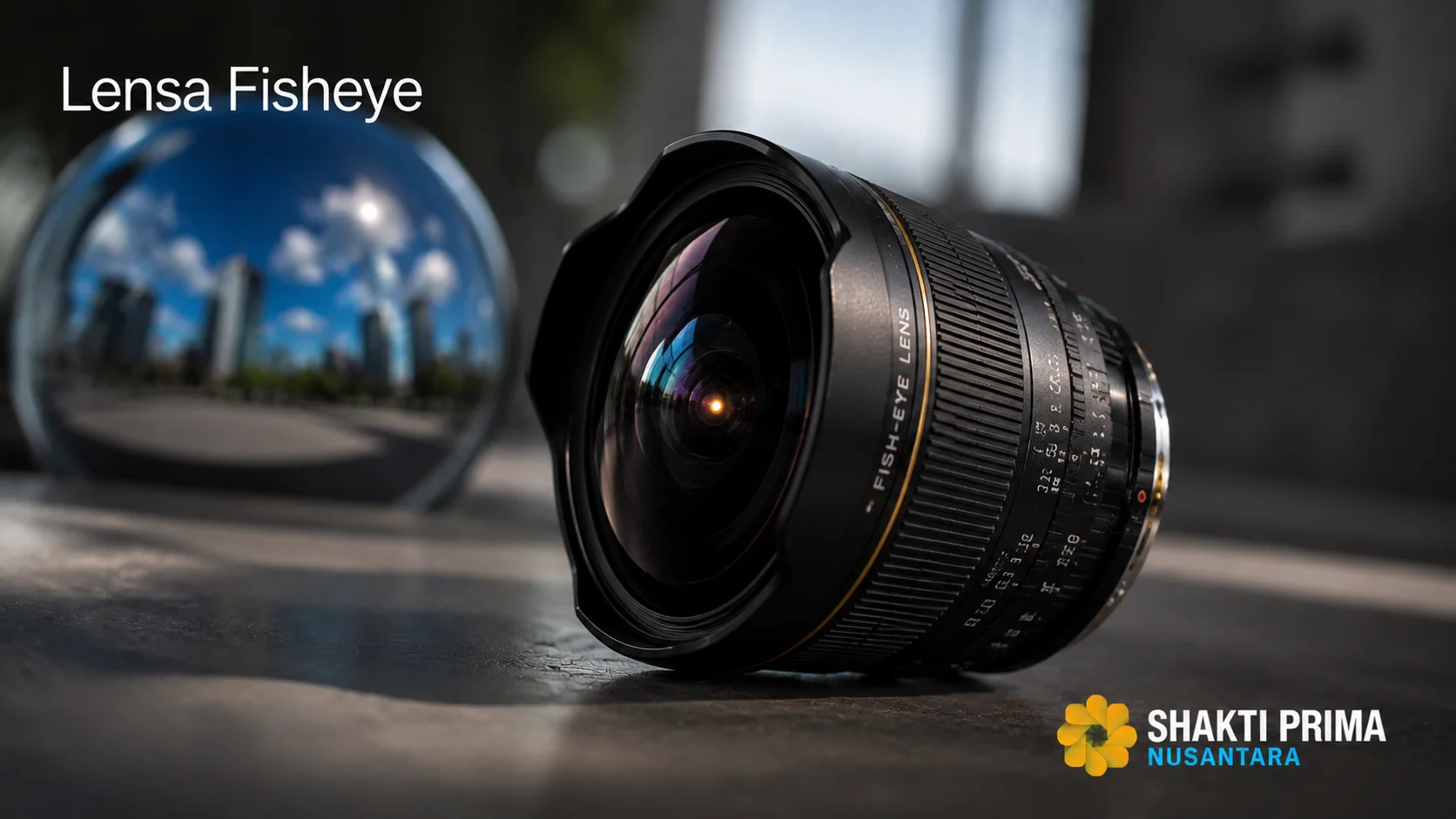 Lensa fisheye dengan sudut pandang ultra lebar untuk menghasilkan efek perspektif unik dan dramatis pada berbagai jenis fotografi.