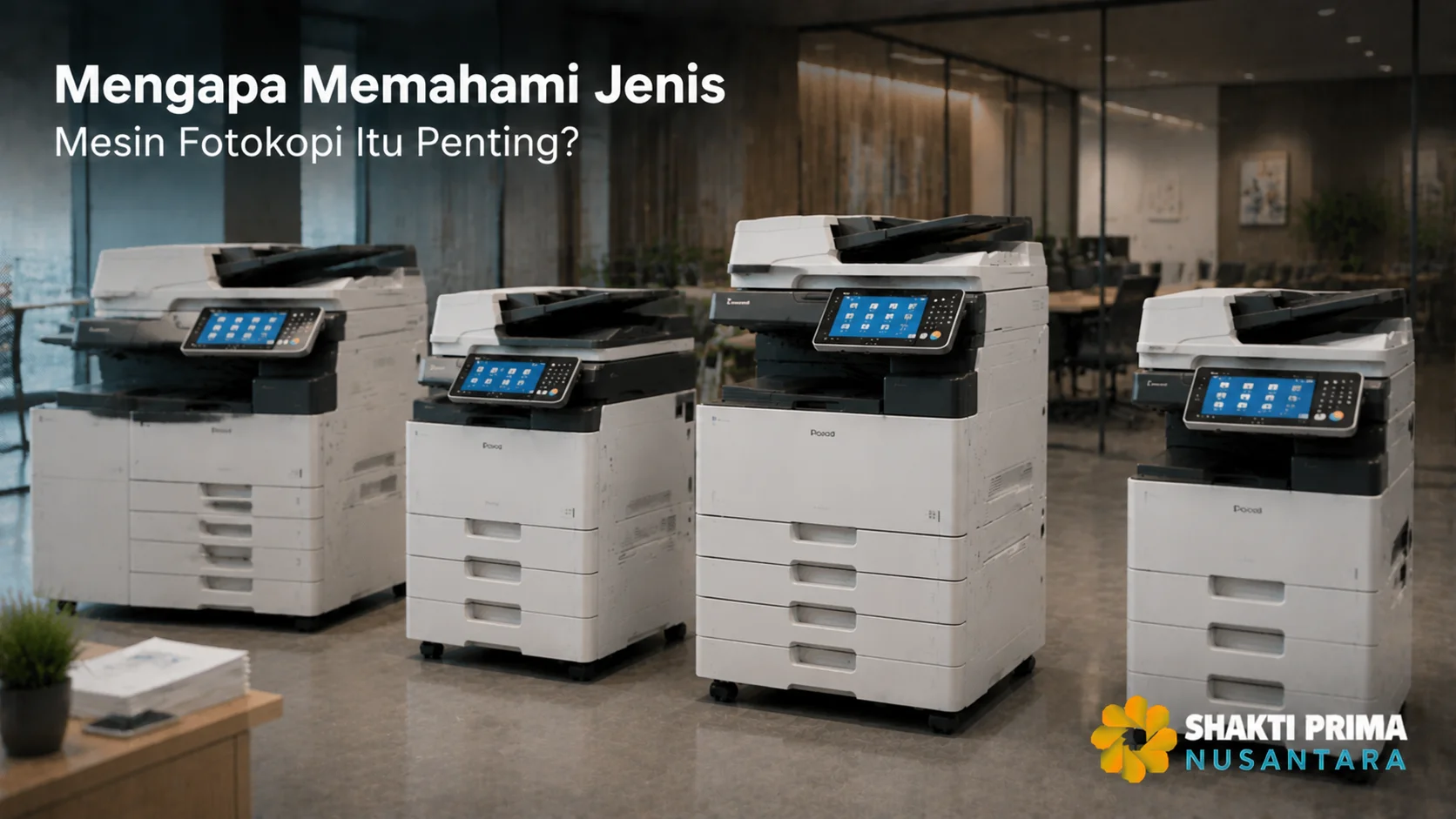 Berbagai jenis mesin fotokopi modern untuk mendukung kebutuhan administrasi dan pengadaan instansi.
