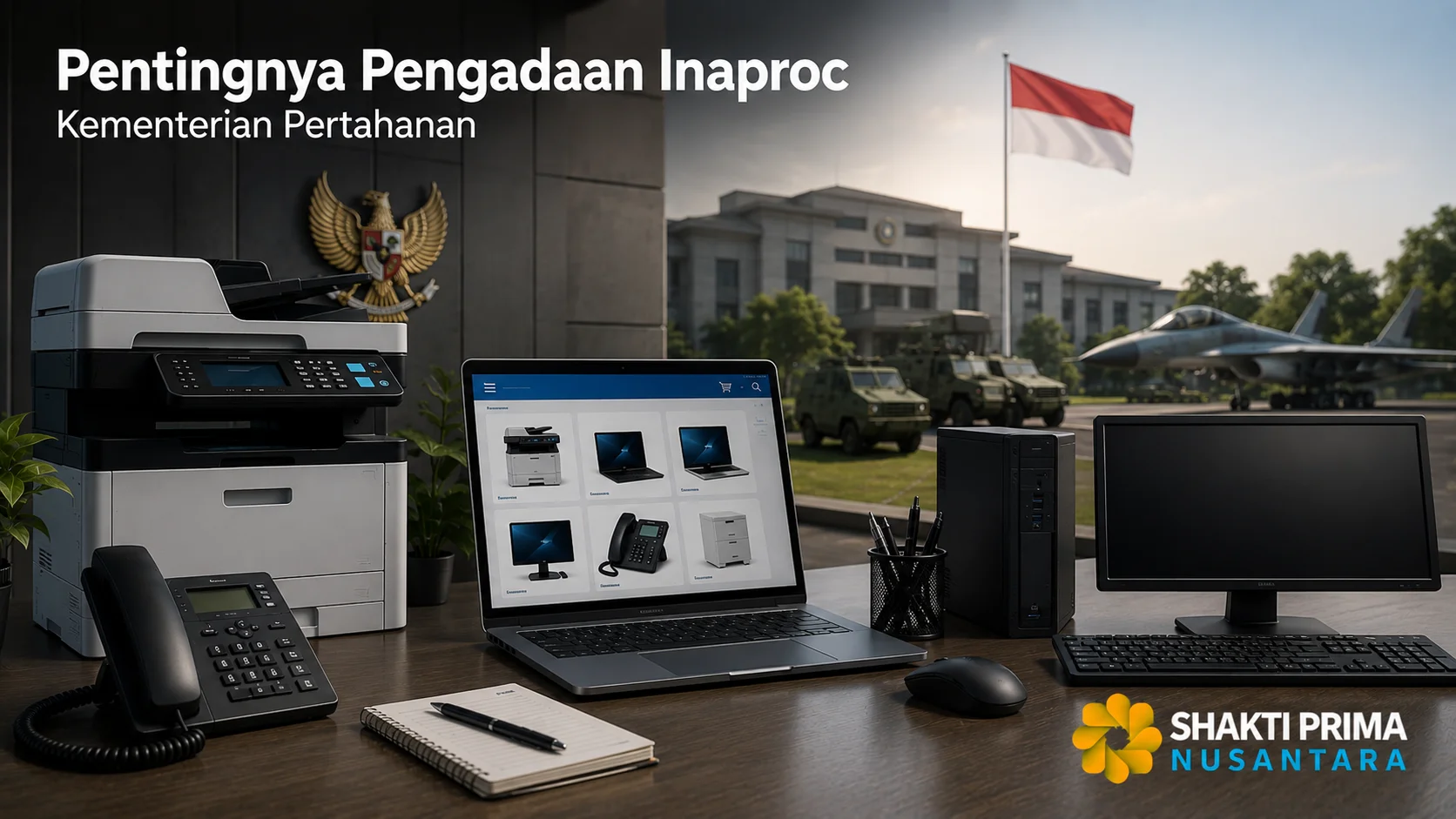 Perangkat kantor untuk mendukung pengadaan Inaproc di lingkungan Kementerian Pertahanan.