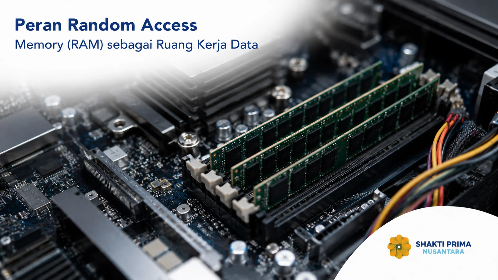 Modul Random Access Memory (RAM) pada motherboard untuk mendukung pemrosesan data dan kinerja komputer.