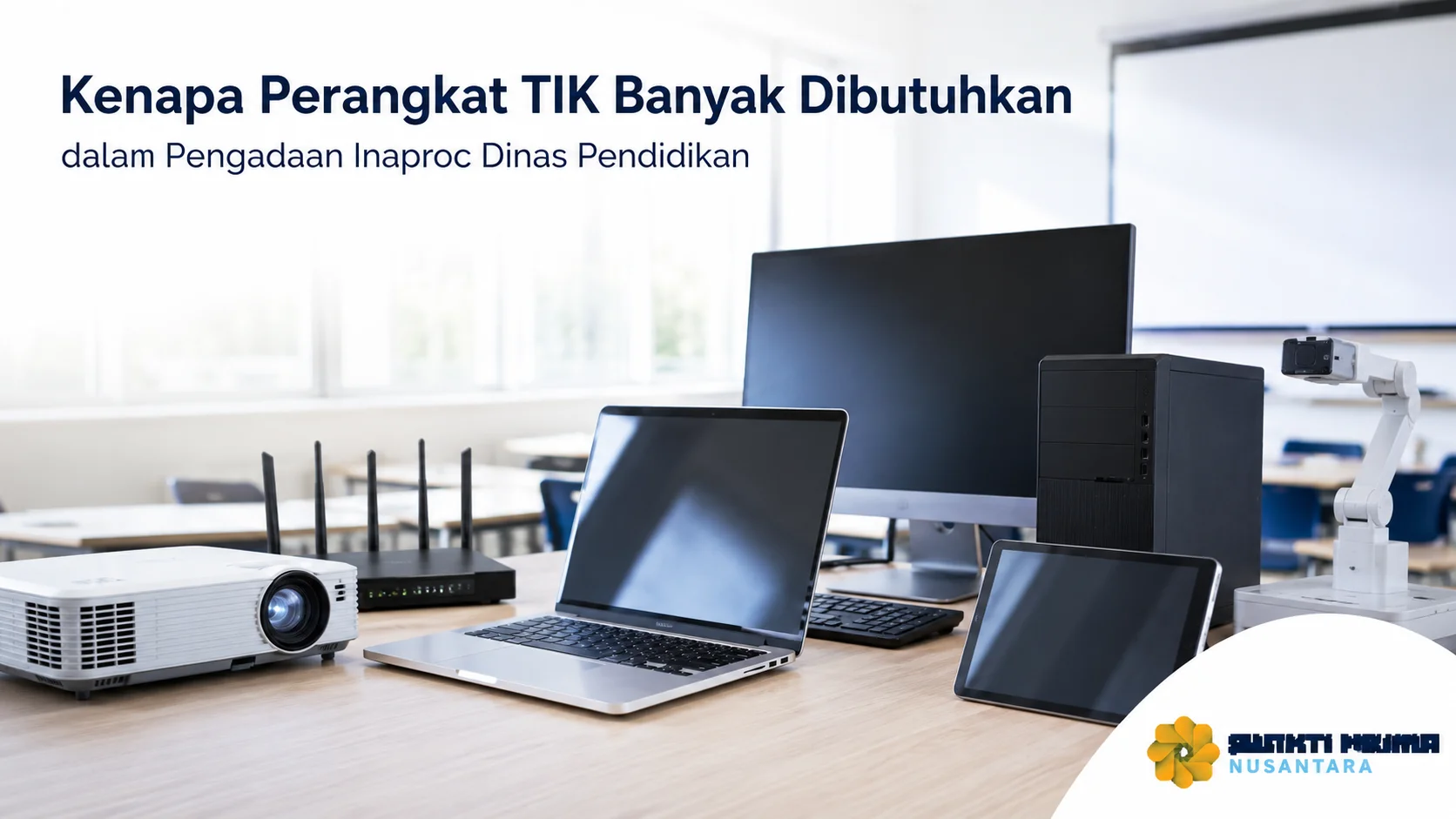Berbagai perangkat TIK seperti komputer, laptop, proyektor, dan jaringan untuk mendukung digitalisasi serta operasional sekolah.