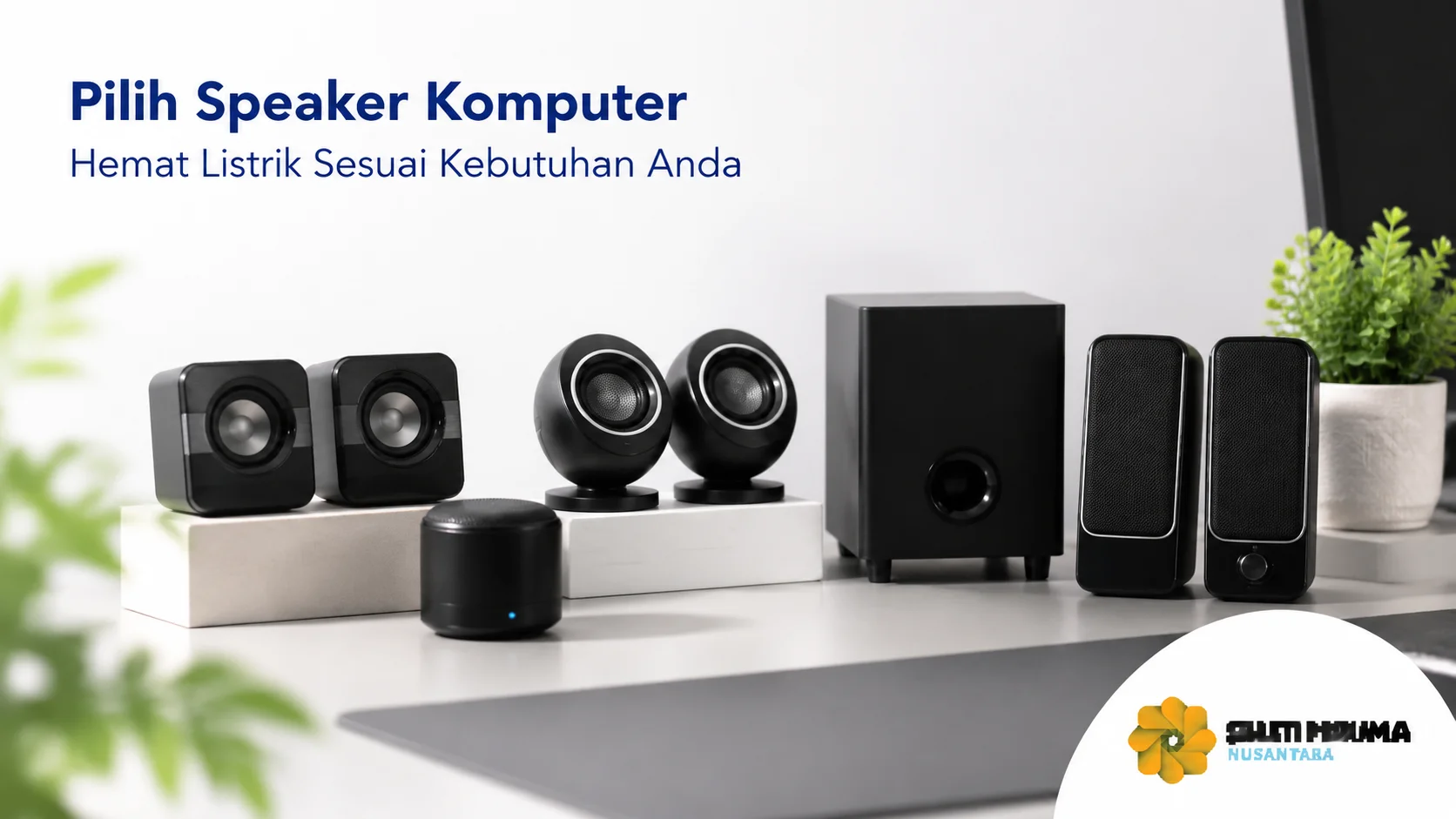 Berbagai pilihan speaker komputer hemat listrik dengan desain modern untuk kebutuhan audio kantor dan multimedia.