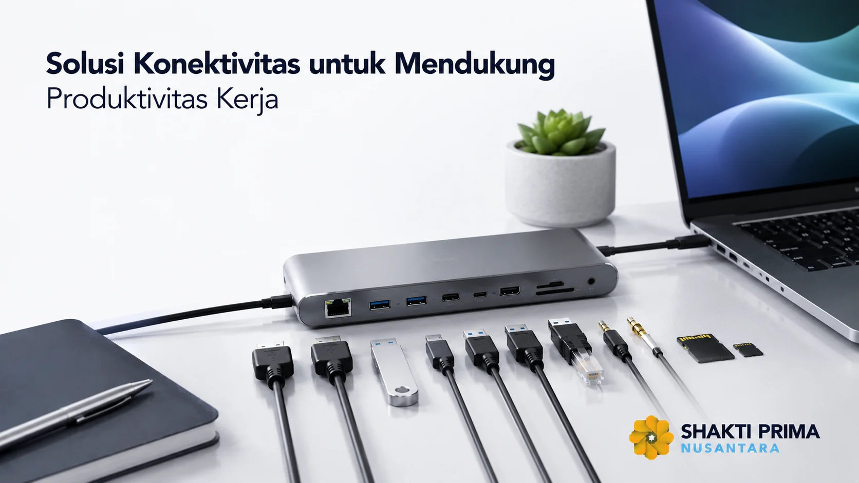 Docking station laptop sebagai solusi konektivitas modern untuk menghubungkan berbagai perangkat kerja dalam satu sistem yang lebih efisien.