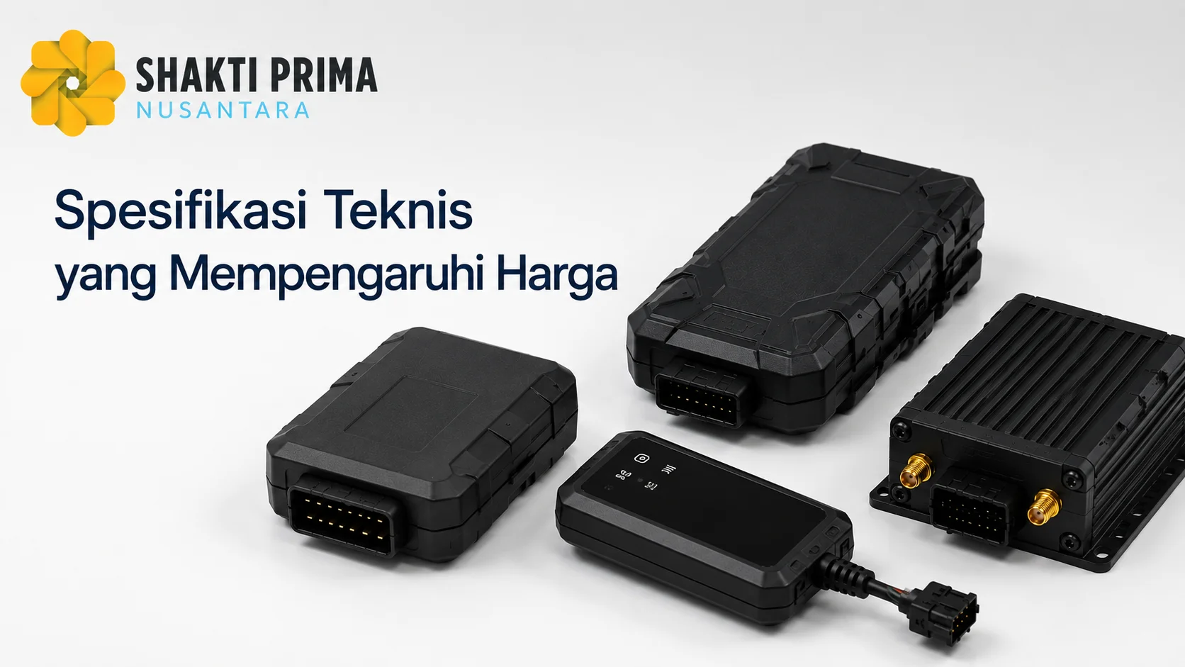 Berbagai tipe GPS tracker kendaraan dengan spesifikasi teknis berbeda sebagai ilustrasi faktor yang memengaruhi harga GPS tracker untuk monitoring armada.