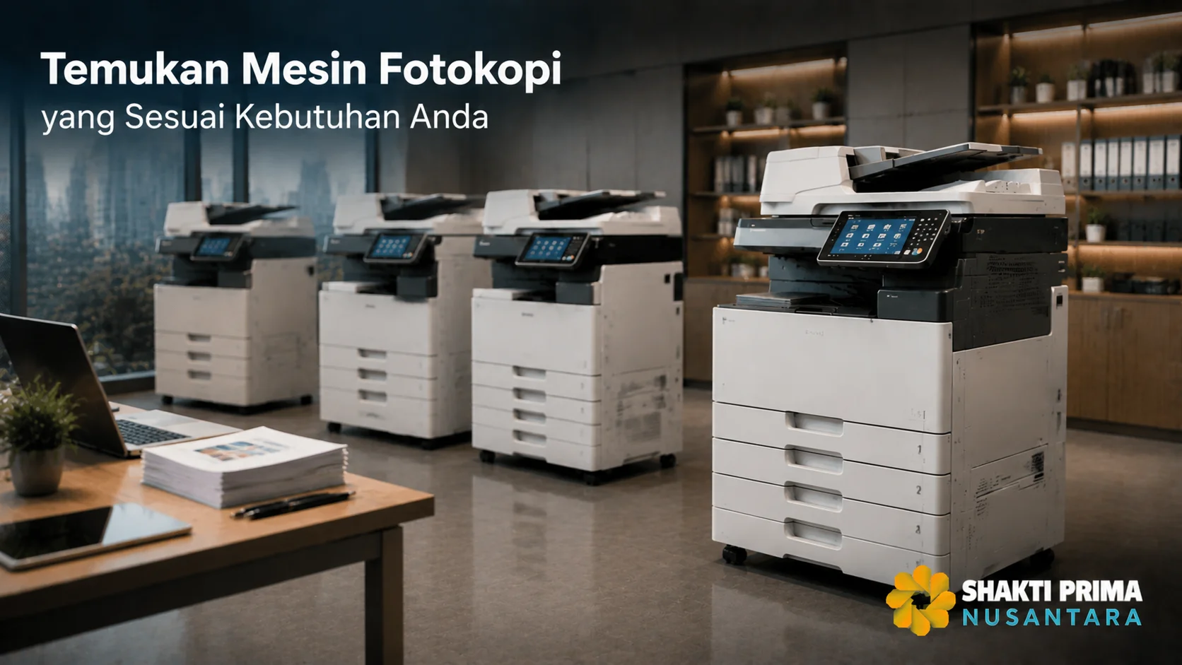 Pilihan mesin fotokopi modern untuk memenuhi kebutuhan administrasi instansi dan perusahaan.