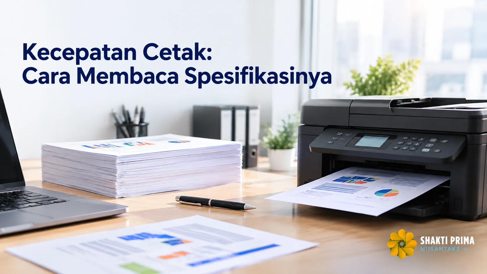 Printer kantor mencetak dokumen dan laporan dengan grafik