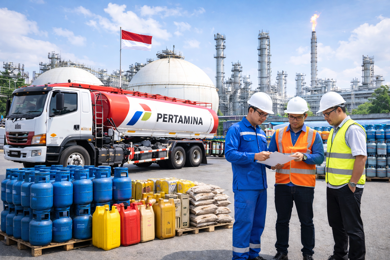 Pemeriksaan alat di fasilitas energi