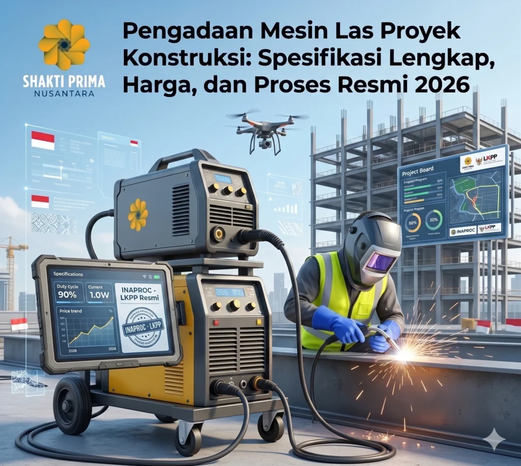 Layanan pengadaan mesin las proyek konstruksi 2026 oleh Shakti Prima Nusantara, menyediakan spesifikasi lengkap dan proses resmi melalui LKPP INAPROC.
