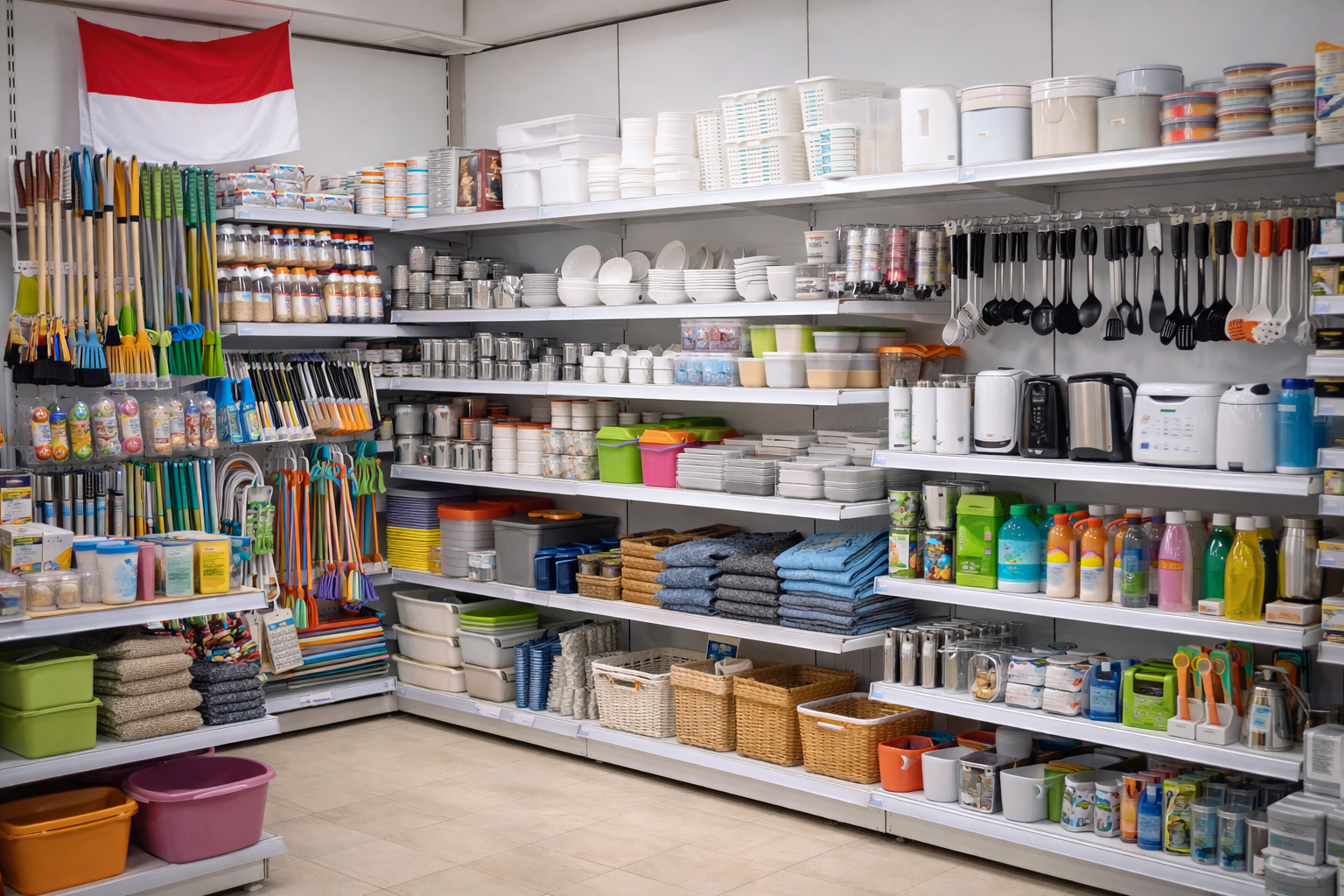 Tata letak produk rumah tangga rapi