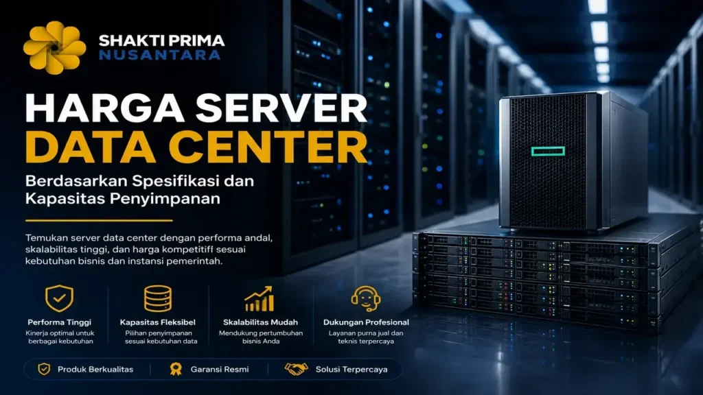 Harga server data center untuk kebutuhan bisnis dan instansi pemerintah dengan perangkat rack server modern.