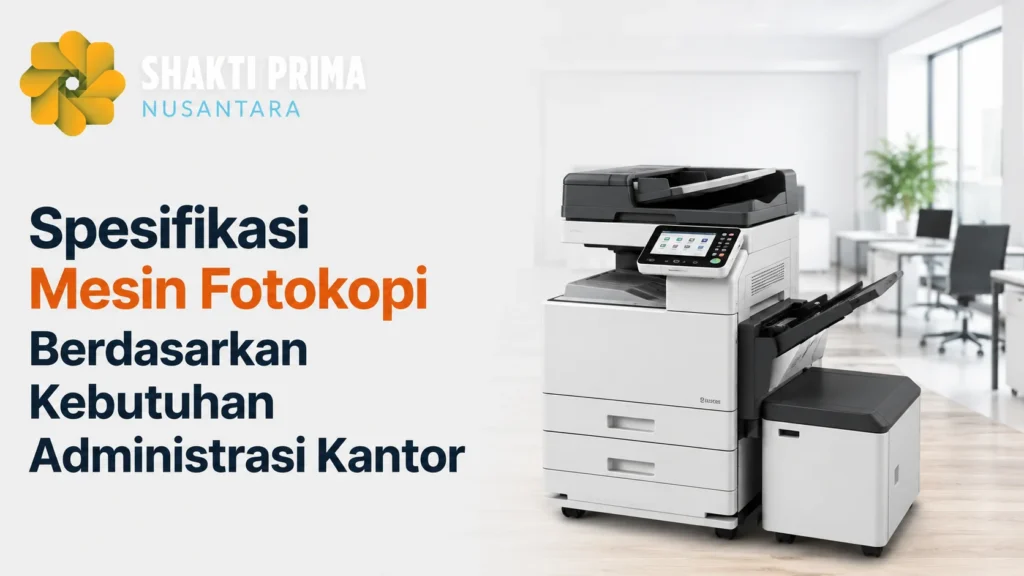 Spesifikasi mesin fotokopi berdasarkan kebutuhan administrasi kantor dengan ilustrasi mesin fotokopi multifungsi
