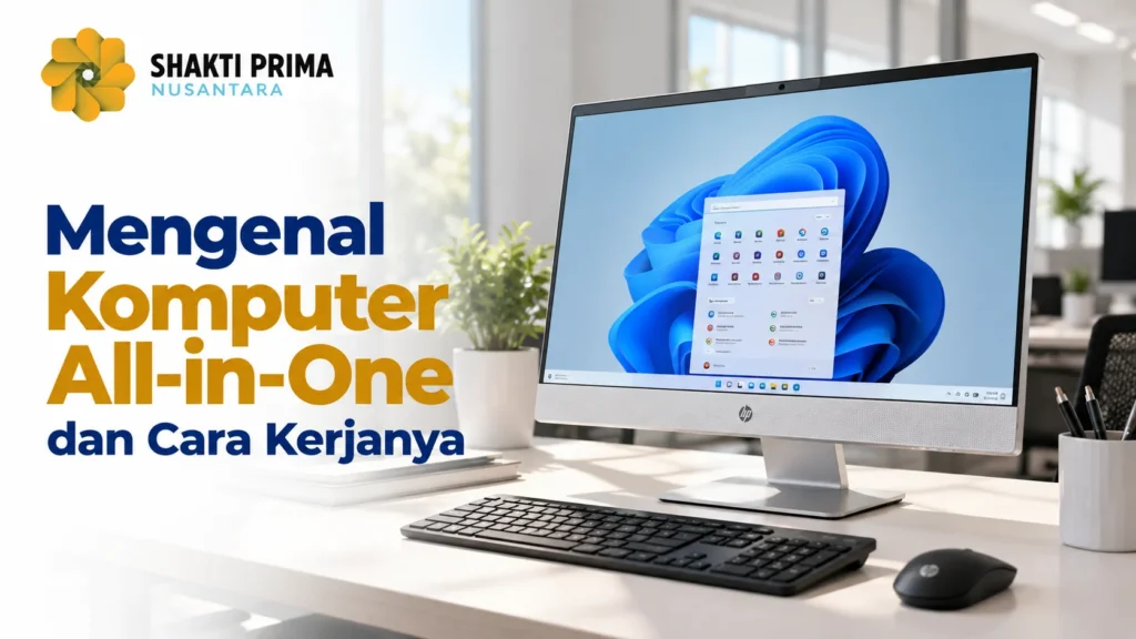 HP All-in-One 19 Inch untuk kebutuhan komputer kantor dengan desain ringkas dan hemat ruang