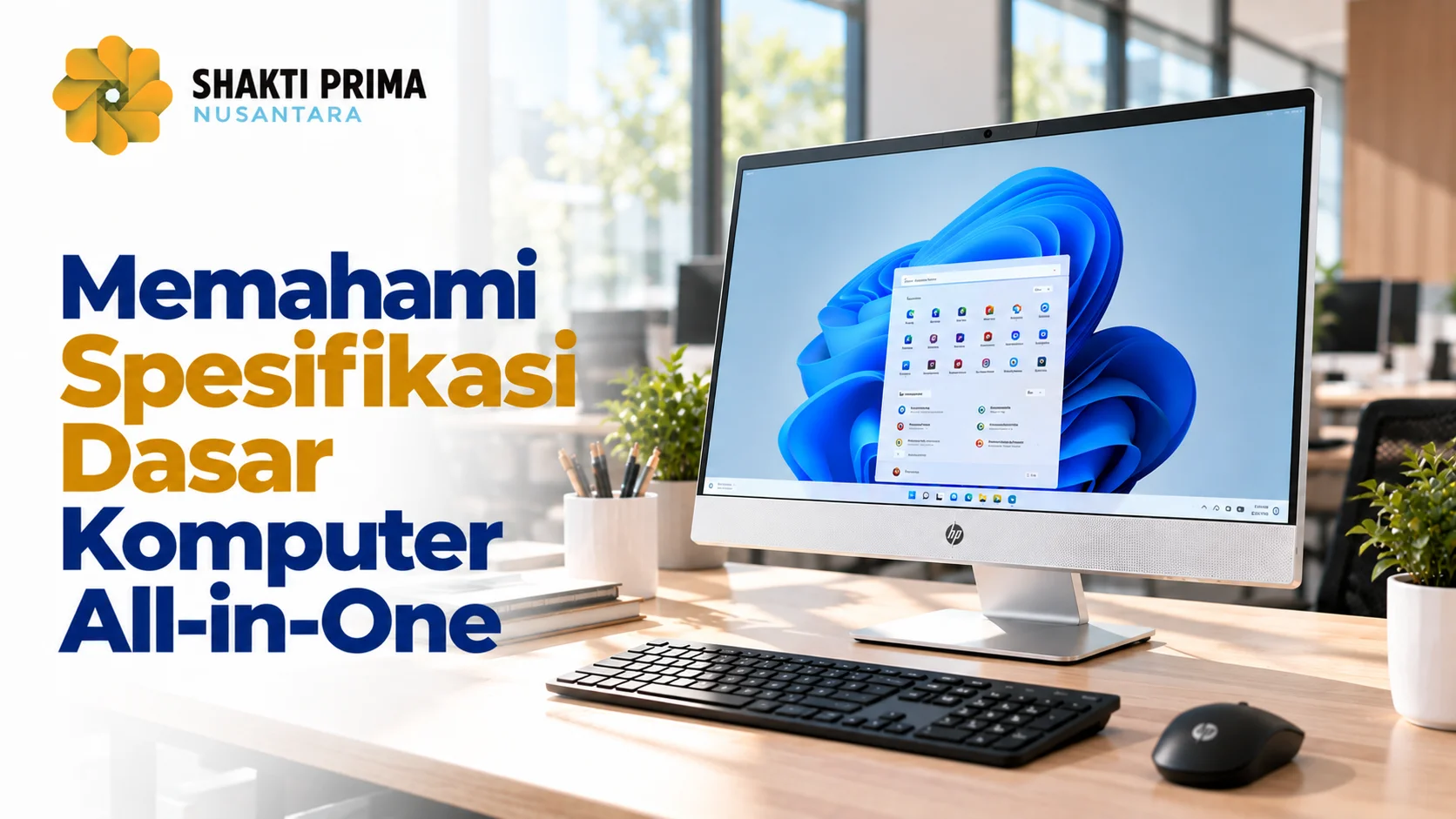 HP All-in-One Kantor dengan spesifikasi komputer lengkap untuk kebutuhan administrasi dan pekerjaan perkantoran